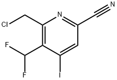 2-(Chloromethyl)-6-cyano-3-(difluoromethyl)-4-iodopyridine Structure