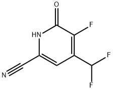2-Pyridinecarbonitrile, 4-(difluoromethyl)-5-fluoro-1,6-dihydro-6-oxo- Struktur