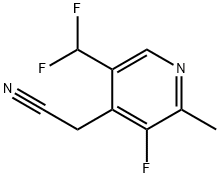 5-(Difluoromethyl)-3-fluoro-2-methylpyridine-4-acetonitrile Structure