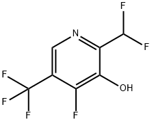 2-(Difluoromethyl)-4-fluoro-3-hydroxy-5-(trifluoromethyl)pyridine Structure