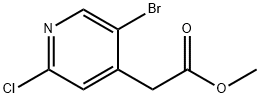 4-Pyridineacetic acid, 5-bromo-2-chloro-, methyl ester 化学構造式
