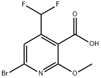 3-Pyridinecarboxylic acid, 6-bromo-4-(difluoromethyl)-2-methoxy- Structure