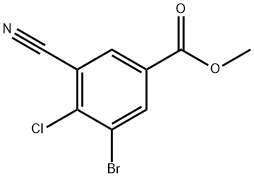 Benzoic acid, 3-bromo-4-chloro-5-cyano-, methyl ester Struktur