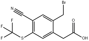 2-Bromomethyl-4-cyano-5-(trifluoromethylthio)phenylacetic acid Structure