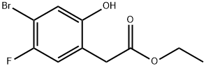 Benzeneacetic acid, 4-bromo-5-fluoro-2-hydroxy-, ethyl ester Struktur