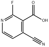 3-Pyridinecarboxylic acid, 4-cyano-2-fluoro- Struktur