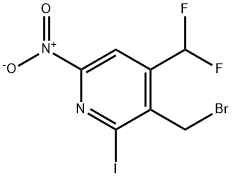 3-(Bromomethyl)-4-(difluoromethyl)-2-iodo-6-nitropyridine Structure