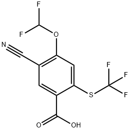 5-Cyano-4-difluoromethoxy-2-(trifluoromethylthio)benzoic acid,1807157-45-4,结构式