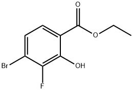4-溴-3-氟-2-羟基苯甲酸乙酯,1807171-77-2,结构式
