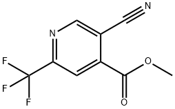 4-Pyridinecarboxylic acid, 5-cyano-2-(trifluoromethyl)-, methyl ester Struktur