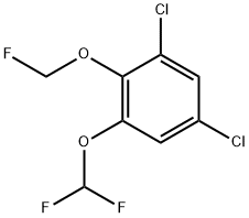 1,5-Dichloro-3-difluoromethoxy-2-(fluoromethoxy)benzene,1807185-02-9,结构式