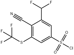 4-Cyano-3-difluoromethyl-5-(trifluoromethylthio)benzenesulfonyl chloride,1807197-75-6,结构式