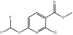 3-Pyridinecarboxylic acid, 2-chloro-6-(difluoromethoxy)-, methyl ester Struktur