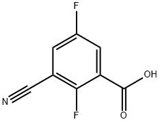 Benzoic acid, 3-cyano-2,5-difluoro- 化学構造式