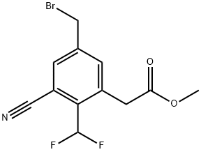 Methyl 5-bromomethyl-3-cyano-2-(difluoromethyl)phenylacetate Structure