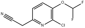 2-Chloro-3-(difluoromethoxy)pyridine-6-acetonitrile,1807242-32-5,结构式