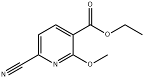3-Pyridinecarboxylic acid, 6-cyano-2-methoxy-, ethyl ester 结构式