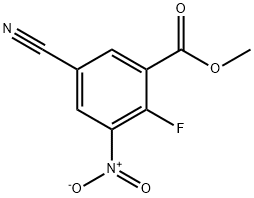 Benzoic acid, 5-cyano-2-fluoro-3-nitro-, methyl ester 化学構造式