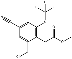 Methyl 2-chloromethyl-4-cyano-6-(trifluoromethylthio)phenylacetate Struktur