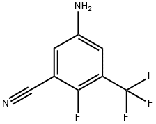 Benzonitrile, 5-amino-2-fluoro-3-(trifluoromethyl)- Structure