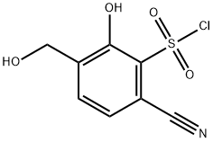 6-Cyano-2-hydroxy-3-(hydroxymethyl)benzenesulfonylchloride Structure
