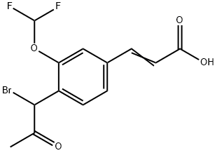 4-(1-Bromo-2-oxopropyl)-3-(difluoromethoxy)cinnamic acid Structure