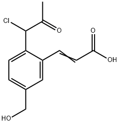 2-(1-Chloro-2-oxopropyl)-5-(hydroxymethyl)cinnamic acid,1807380-03-5,结构式