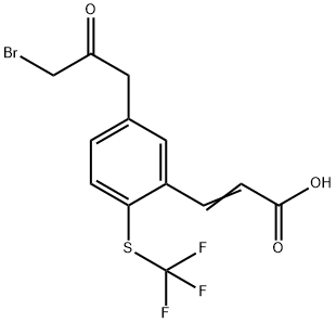 5-(3-Bromo-2-oxopropyl)-2-(trifluoromethylthio)cinnamic acid 结构式