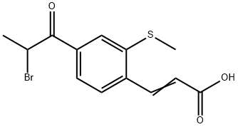 4-(2-Bromopropanoyl)-2-(methylthio)cinnamic acid Structure