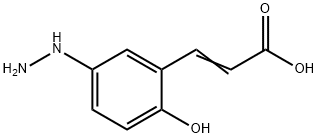 5-Hydrazinyl-2-hydroxycinnamic acid 结构式