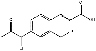 4-(1-Chloro-2-oxopropyl)-2-(chloromethyl)cinnamic acid 结构式