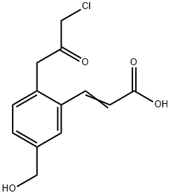 2-(3-Chloro-2-oxopropyl)-5-(hydroxymethyl)cinnamic acid,1807419-55-1,结构式