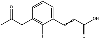 2-Iodo-3-(2-oxopropyl)cinnamic acid 结构式