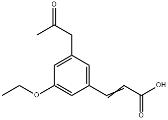3-Ethoxy-5-(2-oxopropyl)cinnamic acid Structure