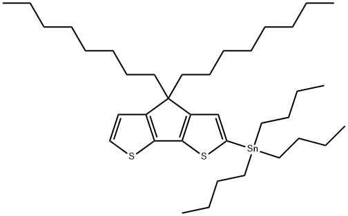 Stannane, tributyl(4,4-dioctyl-4H-cyclopenta[2,1-b:3,4-b']dithien-2-yl)- Structure