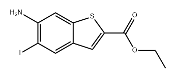 Benzo[b]thiophene-2-carboxylic acid, 6-amino-5-iodo-, ethyl ester Struktur