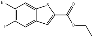 Benzo[b]thiophene-2-carboxylic acid, 6-bromo-5-iodo-, ethyl ester Structure