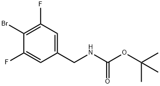 Carbamic acid, N-[(4-bromo-3,5-difluorophenyl)methyl]-, 1,1-dimethylethyl ester Struktur