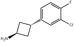 3-(3-chloro-4-fluorophenyl)cyclobutan-1-amine, trans Structure