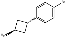 Cyclobutanamine, 3-(4-bromophenyl)-, trans- Structure