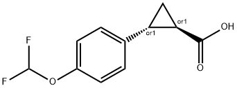 反式-2-[4-(二氟甲氧基)苯基]环丙烷甲酸 结构式