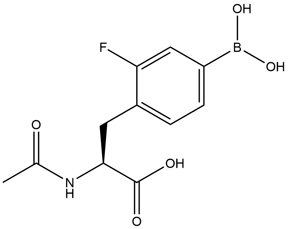 (S)-2-acetamido-3-(4-borono-2-fluorophenyl)propanoic acid Structure