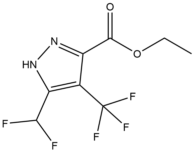 5-(二氟甲基)-4-(三氟甲基)-1H-吡唑-3-羧酸乙酯,1808112-25-5,结构式