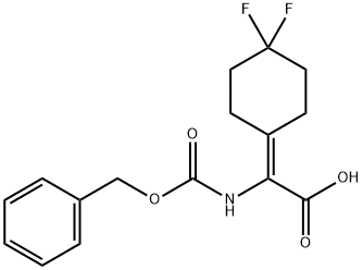Acetic acid, 2-(4,4-difluorocyclohexylidene)-2-[[(phenylmethoxy)carbonyl]amino]- Struktur