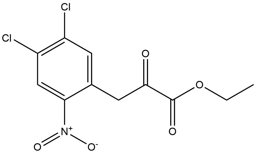 Benzenepropanoic acid, 4,5-dichloro-2-nitro-α-oxo-, ethyl ester Struktur
