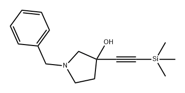 3-Pyrrolidinol, 1-(phenylmethyl)-3-[2-(trimethylsilyl)ethynyl]-|1-苄基-3-((三甲基甲硅烷基)乙炔基)吡咯烷-3-醇