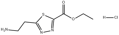 1,3,4-Thiadiazole-2-carboxylic acid, 5-(2-aminoethyl)-, ethyl ester, hydrochloride (1:1) 化学構造式