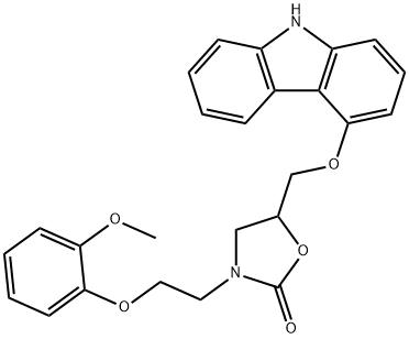 2-Oxazolidinone, 5-[(9H-carbazol-4-yloxy)methyl]-3-[2-(2-methoxyphenoxy)ethyl]- Struktur