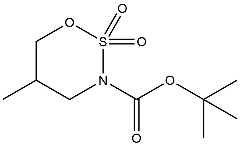 5-甲基-1,2,3-氧噻嗪烷-3-羧酸2,2-二氧化物叔丁酯 结构式