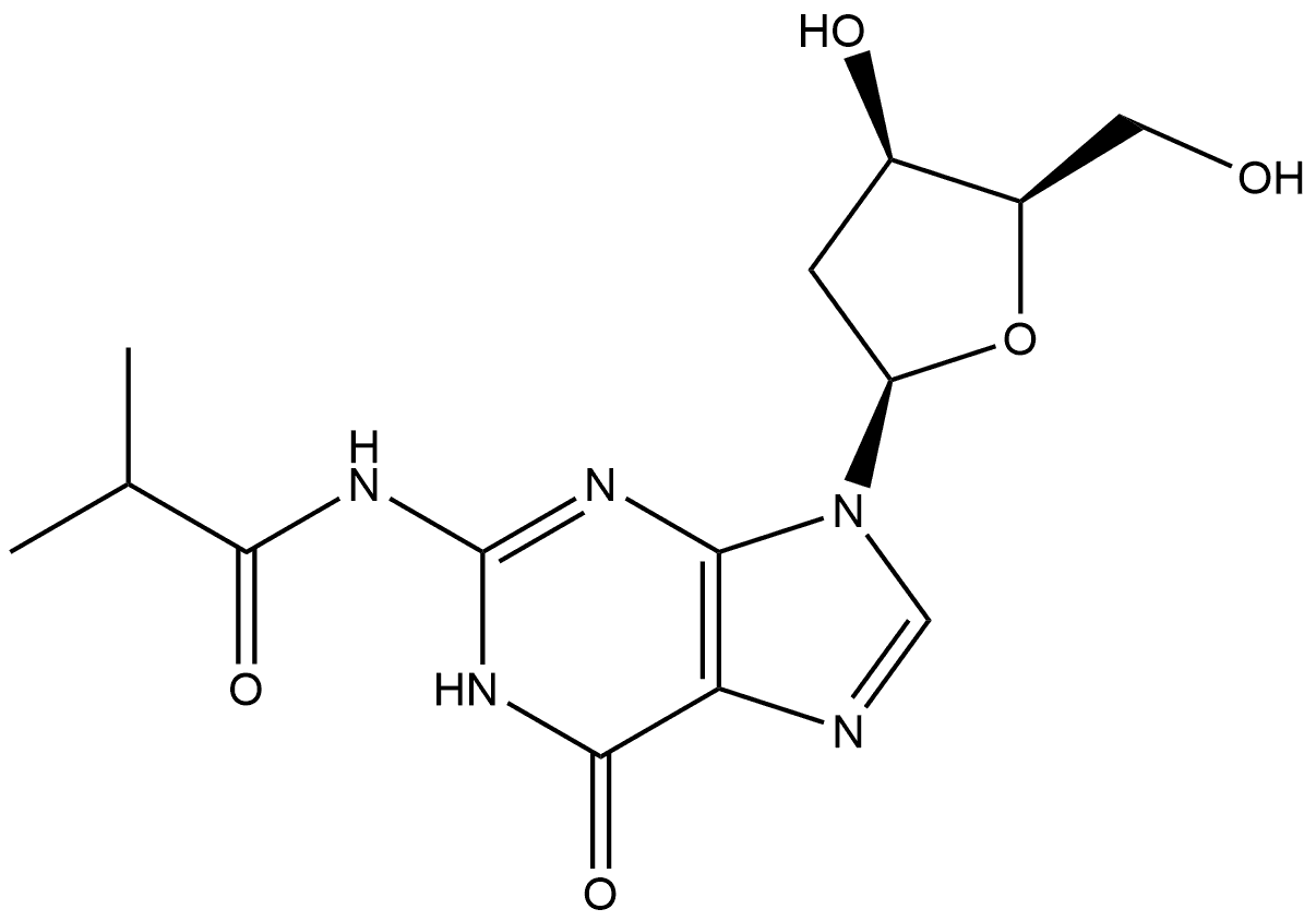 Propanamide, N-[9-(2-deoxy-β-D-threo-pentofuranosyl)-6,9-dihydro-6-oxo-1H-purin-2-yl]-2-methyl- Structure